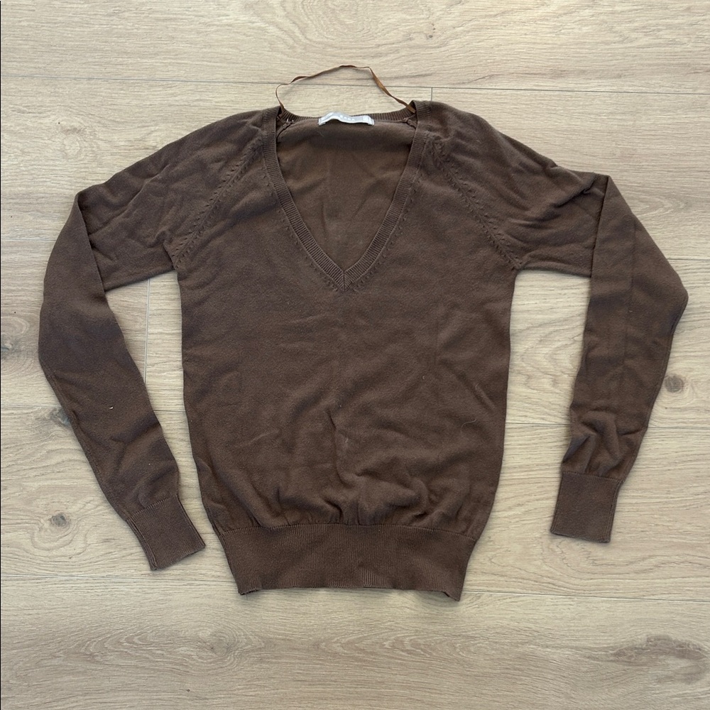 Classic v-neck knit long sleeve - Zara